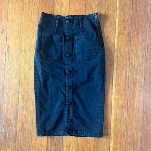 Black long denim skirt